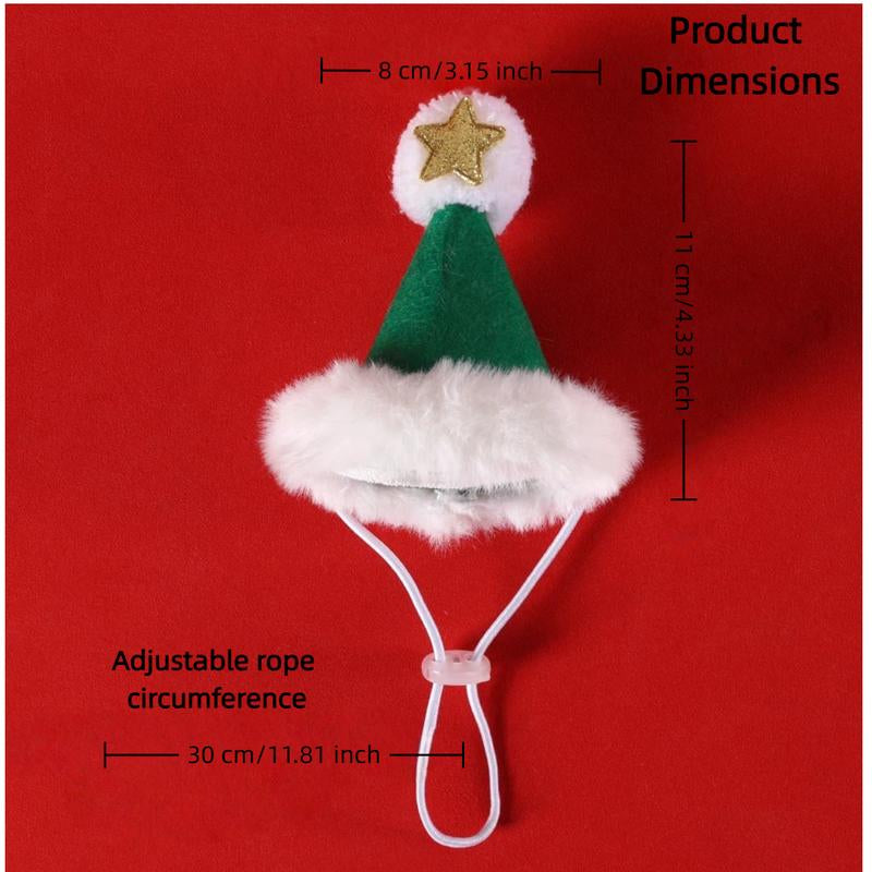 Christmas Costume Gift for Pet Red Santa Cat Dog Costumes with Scarf Hat Set Adjustable for Cats & Small Dogs Hat & Scarf Christmas Gift Christmas 2025 Winter