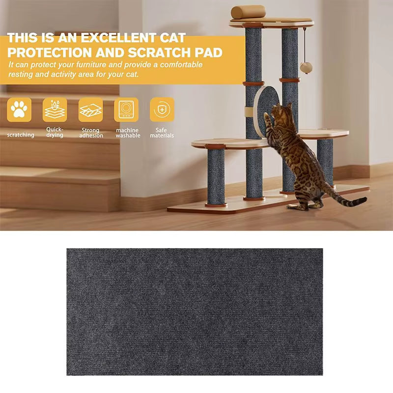 Trimmable Self-Adhesive Cat Scratch Mat – Protect Your Furniture and Walls from Scratching with This Easy-To-Use Solution