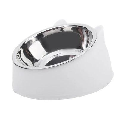 Cat Bowl Lovely Creative Inclined Kitten Puppy Food Feeding Bowls Stainless Steel Cats Drinking Feeder Pet Dogs Cats Feeders