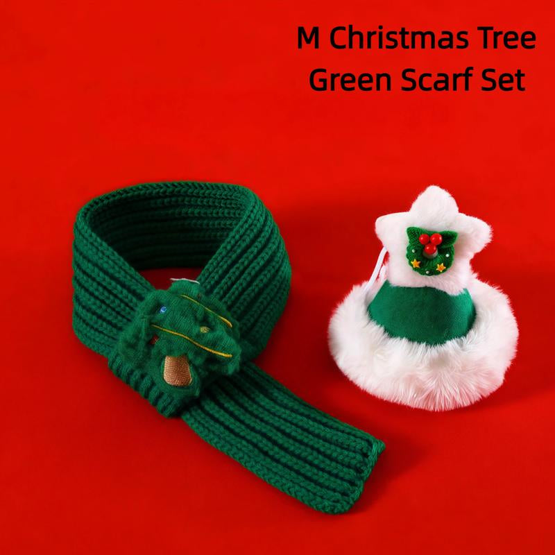 Christmas Costume Gift for Pet Red Santa Cat Dog Costumes with Scarf Hat Set Adjustable for Cats & Small Dogs Hat & Scarf Christmas Gift Christmas 2025 Winter