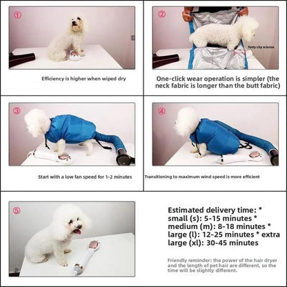 Pet Coat Quick Drying Bag for Small Pets Portable Hands-Free Grooming Solution Absorb Moisture Dry Fast Low Noise Puff Fluff Ideal for Baths