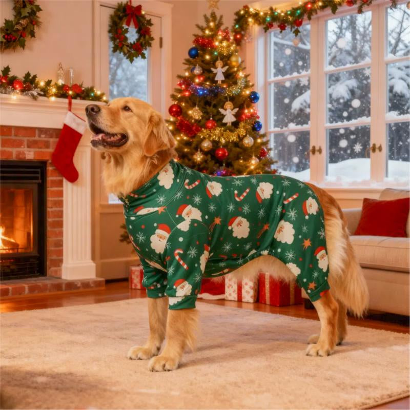 Christmas Dog Pajama, Funny Christmas Dog Costume, Christmas Puppy Pajama, Christmas Puppy Clothes, Puppy Christmas Gift, Dog Clothes, All over Print-Christmas Pattern, S-6XL Warm Winter Dog Pajamas Set Cute Snowman Dog Pajamas Christmas Shirt