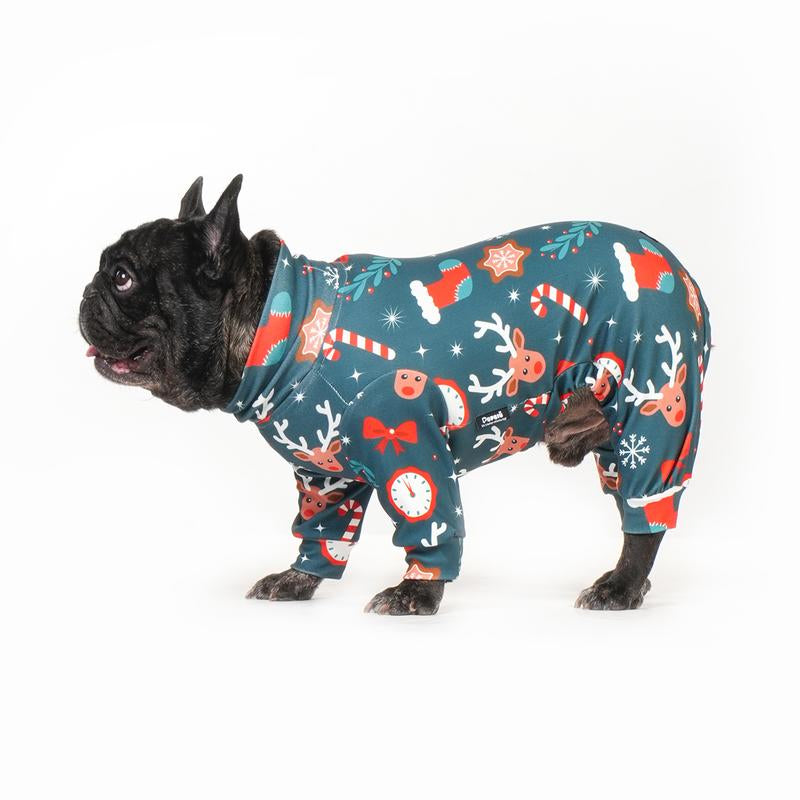 Christmas Dog Pajama, Funny Christmas Dog Costume, Christmas Puppy Pajama, Christmas Puppy Clothes, Puppy Christmas Gift, Dog Clothes, All over Print-Christmas Pattern, S-6XL Warm Winter Dog Pajamas Set Cute Snowman Dog Pajamas Christmas Shirt