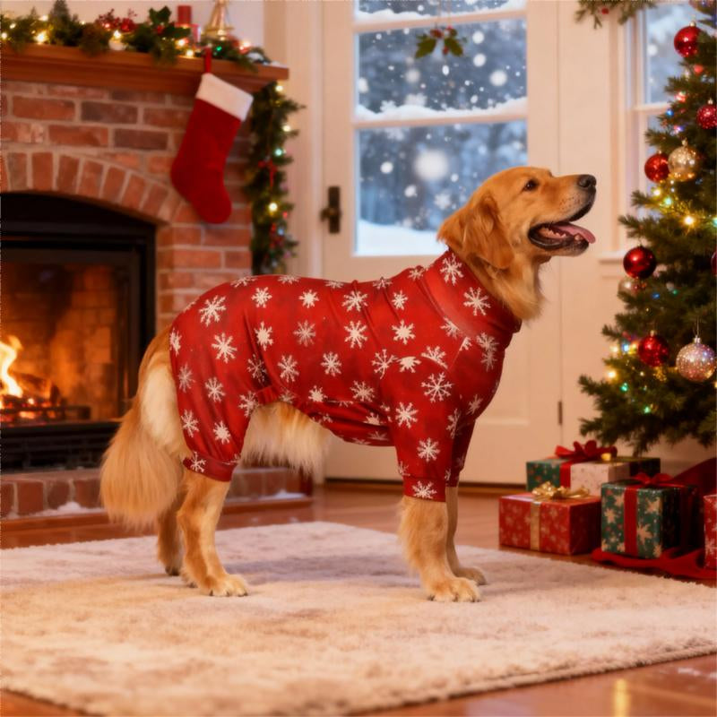 Christmas Dog Pajama, Funny Christmas Dog Costume, Christmas Puppy Pajama, Christmas Puppy Clothes, Puppy Christmas Gift, Dog Clothes, All over Print-Christmas Pattern, S-6XL Warm Winter Dog Pajamas Set Cute Snowman Dog Pajamas Christmas Shirt