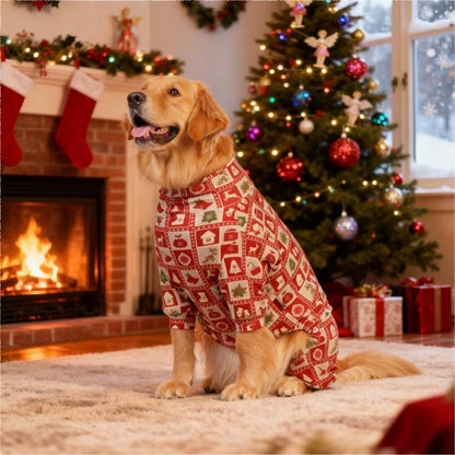 Christmas Dog Pajama, Funny Christmas Dog Costume, Christmas Puppy Pajama, Christmas Puppy Clothes, Puppy Christmas Gift, Dog Clothes, All over Print-Christmas Pattern, S-6XL Warm Winter Dog Pajamas Set Cute Snowman Dog Pajamas Christmas Shirt